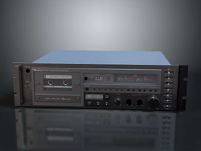 Vintage Computer Tape Storage Device With Front Panel Knobs And Control Buttons 3d model