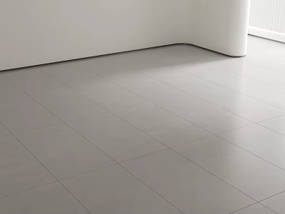 Gray Floor Tiles Laid In Modern Interior Room Corner With Natural Light From Window 3d model