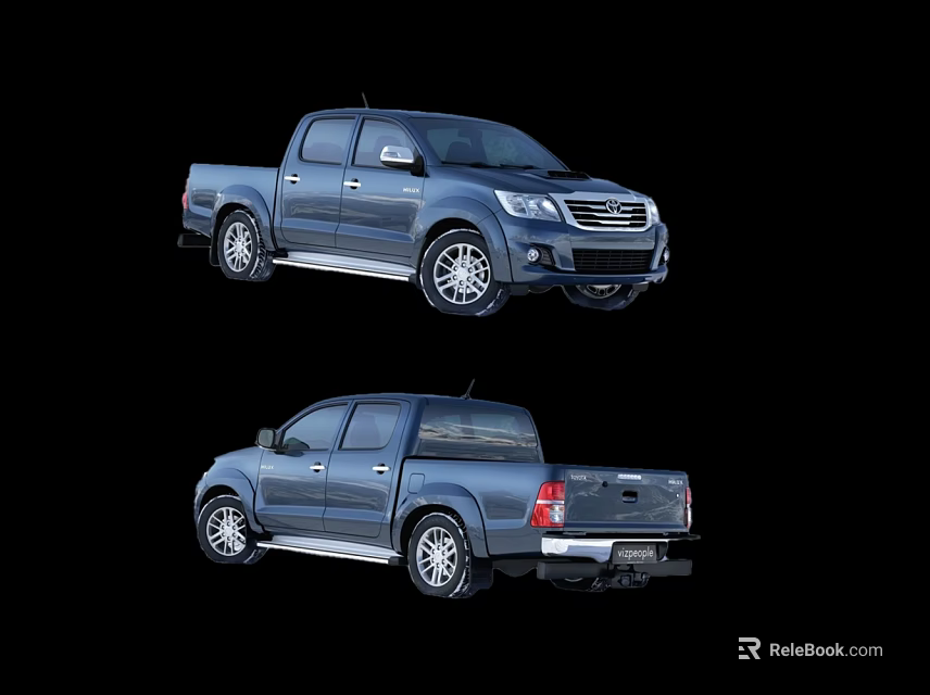 Pickup Truck Front and Rear Views Showcasing Modern Exterior Design Features 3d model 
