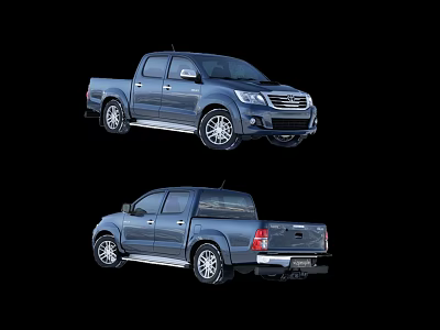 Pickup Truck Front and Rear Views Showcasing Modern Exterior Design Features 3d model