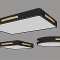 Modern Ceiling Light With Black Frame Gold Accents Square And Round Shapes 3d model