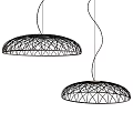 Stylish Blue And Red Circular Wireframe Pendant Lights For Modern Home Decor