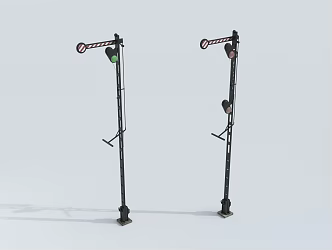 Modern Signal Light Track Light Signal Light Traffic Light 3d model