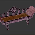 Traditional Chinese Wooden Chaise Lounge With Intricate Carvings And Classic Design