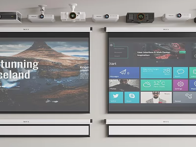 Projection Monitoring With Projectors And Projection Screens 3d model