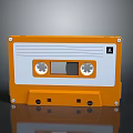 Retro Orange Audio Cassette With A Side Label And Vintage Design