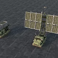 Tracked Functional Vehicles With Large Grid Antenna And Equipment Loading Structure 3d model
