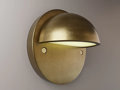 Modern Brass Wall Light With Semi Circular Shade And Warm Illumination 3d model