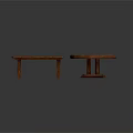 Rustic Solid Wood Bench And Round Table Simple Furniture For Home Decor