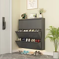 Modern Sleek Wall Mounted Shoe Cabinet For Entryway With Large Capacity Space Saving Shoe Storage