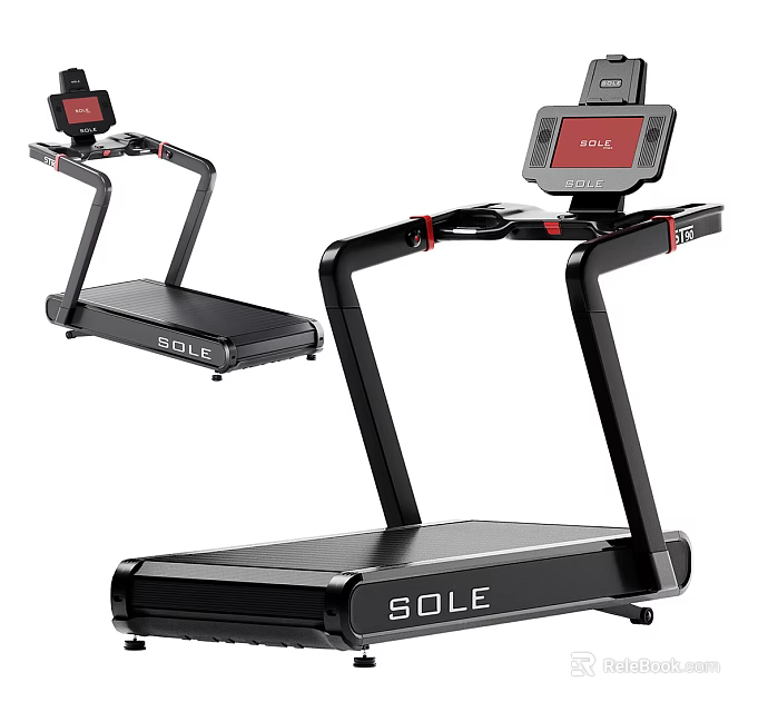 SOLE Brand Fitness Treadmills Featuring Digital Screens And Sleek Design 3d model 