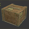 Wooden Storage Box For Household Items With Labeled Design And Sturdy Structure 3d model
