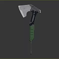 Green Handle Metal Axe Tool With Modern Design And Functional Features 3d model