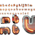 Modern Glowing Neon Letter Number Decorative Lights With Metallic Frame Design 3d model