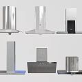 Various Modern Kitchen Appliances Range Hoods with Sleek Designs and Stainless Steel Finishes