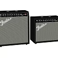 Fender Brand Two Speakers With Black Design And Grill Panels And Control Knobs