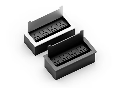 Desktop Embedded Socket Conference Table Flip Multi-function Wire Box Office Desk Hidden Multimedia Power Socket 3d model