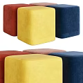 Colorful Square Shaped Velvet Sofa Stools In Multiple Colors For Living Room