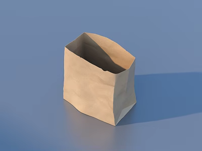 Brown Paper Bag For Everyday Household Use As Reusable Eco Friendly Item 3d model