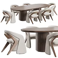 Modern Stylish Table And Chair Set With Curved Backrest And Textured Tabletop Design