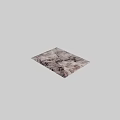 Square Area Rug With Abstract Marble Pattern Beige And Dark Brown Design