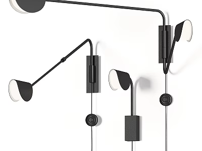 Modern Minimalist Floor Lamp With Black Adjustable Arm And Sleek Design For Home Decor 3d model