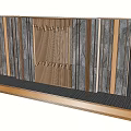 Modern Feature Wall Design With Wooden Strips Stone Panels And Vertical Patterns In Gray Brown
