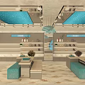 BAOERLII Shopping Mall Counter Modern Design With Display Shelves Product Display And Blue Accents