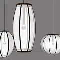 Modern Cream Colored Pendant Lights With Black Trim And Various Shapes
