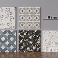 Different Style Decorative Floor Tiles With Floral Geometric And Leaf Patterns 3d model
