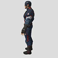 Game Movie Character Captain America in Blue Red White Uniform With Chest Star and Helmet