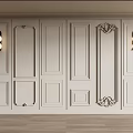 Modern Wall Paneling In Interior With Decorative Accents And Sconces 3d model