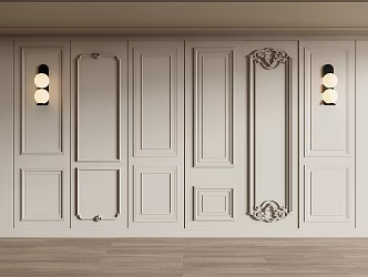 Jane European carved wall plaster line 3d model