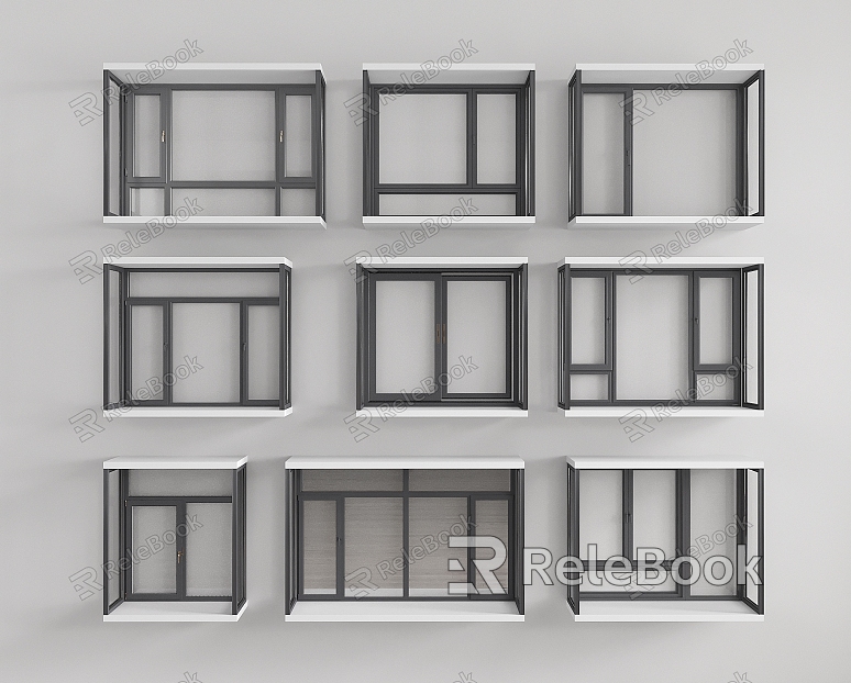 window bay window u-shaped window aluminum alloy window casement window model