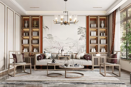 New Chinese Living Room 3d model