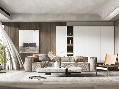 Modern sofa coffee table combination 3d model