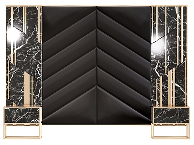 Headboard Bedroom Headboard Home Furniture Decorative Panel Soft Panel Marble Black 3d model