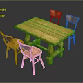 Rustic Wooden Dining Table And Chairs Set With Simple Design For Home Interior