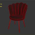 Velvet Upholstered Scalloped Backrest Accent Chair With Dark Gray Finish And Golden Metal Legs