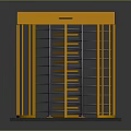 Yellow Full Height Security Turnstile With Metal Frame And Spiral Rotating Mechanism