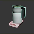 Modern Household Electric Kettle With White Body Stainless Steel Top And Digital Display Base