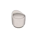 White Plush Ottoman with Curved Design Modern Home Comfortable Seating Furniture