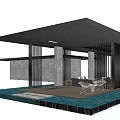 modern gallery shelf 3d model