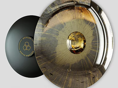Luxury Round Wall Art With Black and Brown Gold Textured Surface And Central Golden Accent 3d model