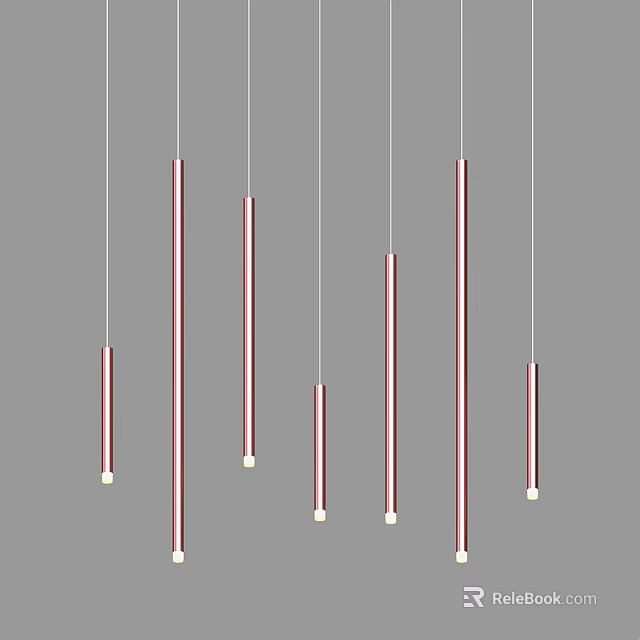 Modern Slim Pink Pendant Lights Hanging From Ceiling For Contemporary Home Decor 3d model 