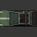 Green Vintage Modified Car With Unique Exterior Design And Roof Equipment