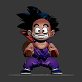 Dragon Ball Goku 3D Character Model With Purple Outfit Blue Sash And Black Spiky Hair
