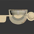 Elegant Modern Golden Architectural Model With Curved Structure Circular Base And Tower
