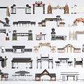 Traditional Chinese Memorial Archways in Various Historical Architectural Styles and Designs