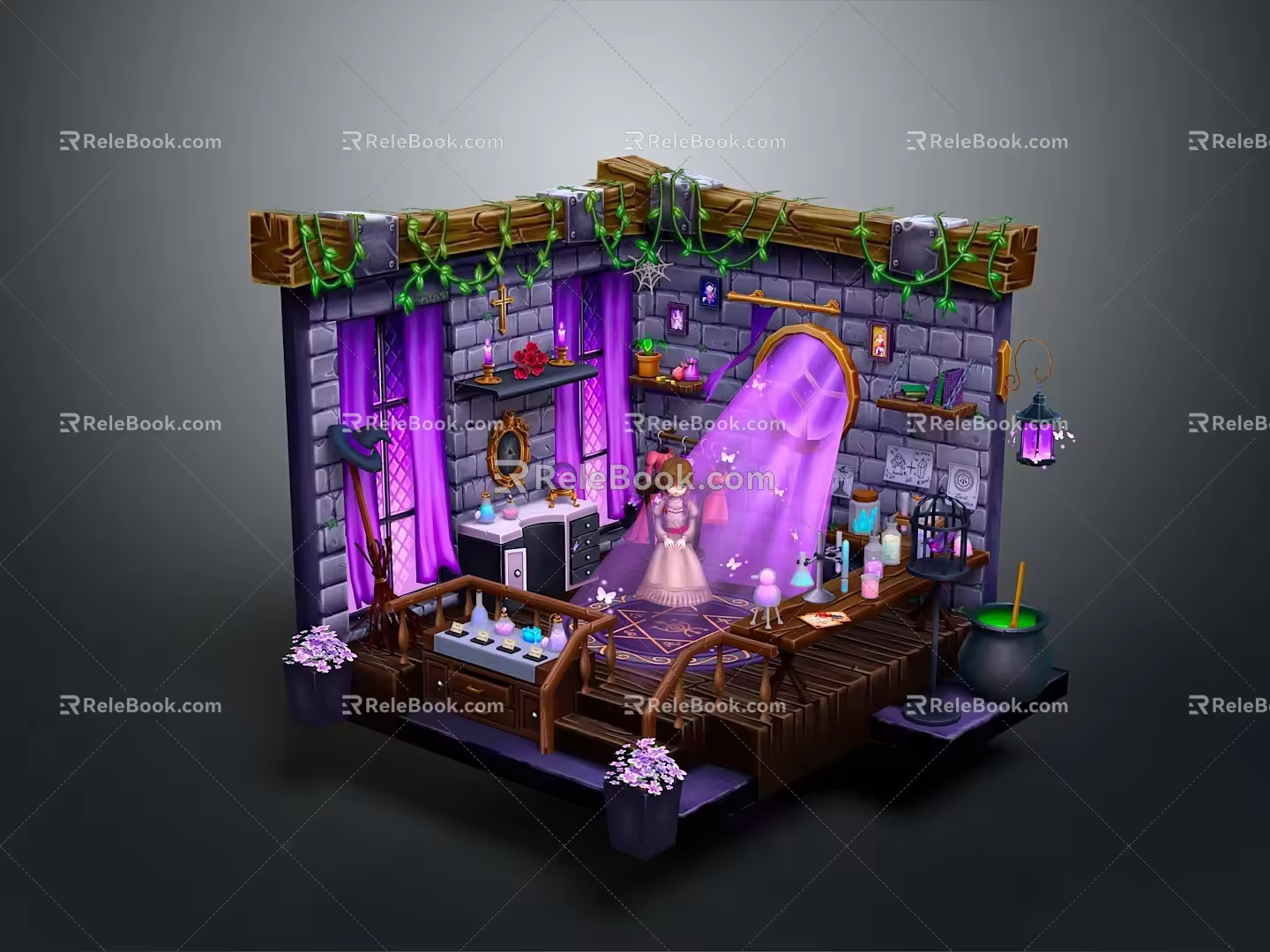 Apothecary Alchemist Alchemist Magic Scene Magic Lab Magic Scene Alien Scene 3d model